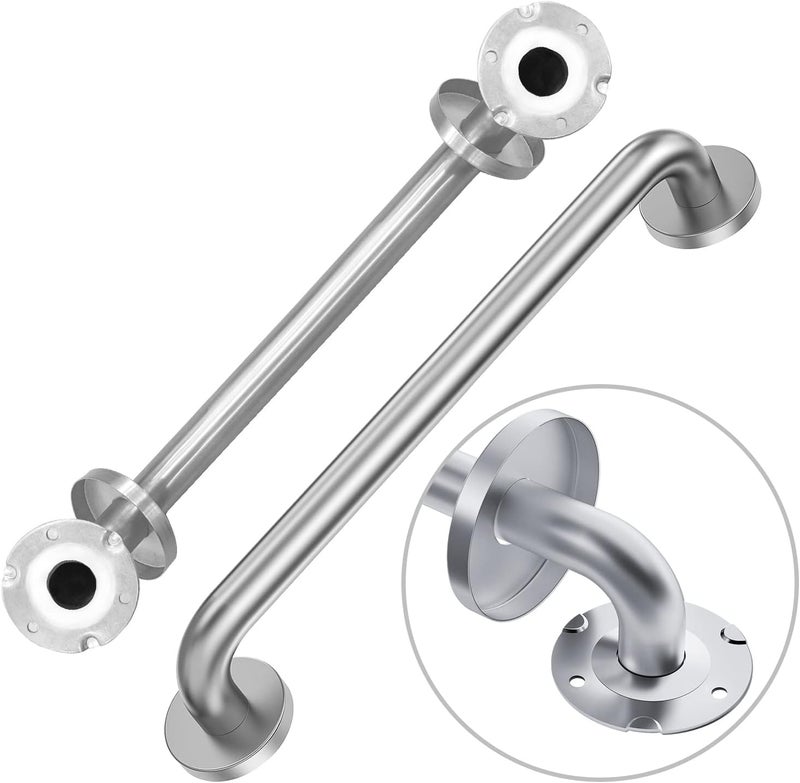 Zoomerry Handicap Grab Bars, 2 Pack 16 Inch Shower Grab Bar for Seniors, 304 Stainless Steel ADA Grab Bars for Bathtubs and Showers, Toilet, Safety Shower Handles for Elderly, Disabled, Injury (Brushed Nickel) - Image 1